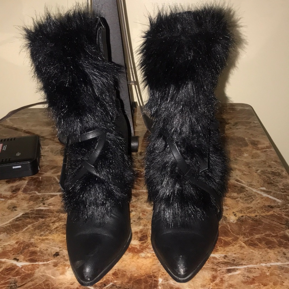 Faux fur boots,, size 9.5